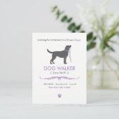 Dog Walker Walker Business Postcard Adverteren Briefkaart (Staand voorkant)