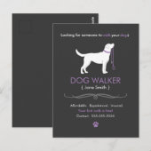 Dog Walker Walker Business Postcard Adverteren Briefkaart (Voorkant / Achterkant)