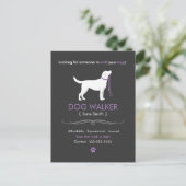 Dog Walker Walker Business Postcard Adverteren Briefkaart (Staand voorkant)