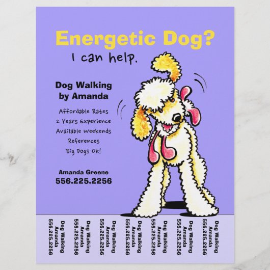 Dog Walker Walker Labradoedle Scheurblad Flyer (Voorkant)