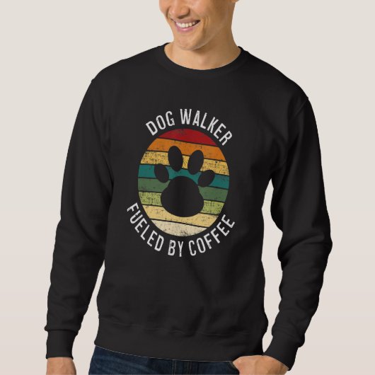 Dog Walker Walker Sitting Dogs Cute Retro Style Trui (Voorkant)