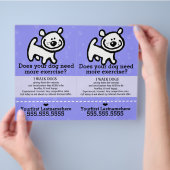 Dog Walker.Walking.2 voor 1.. Flyer (Hand)