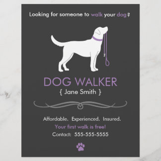 Dog Walker Walking Business Flyer Sjabloon