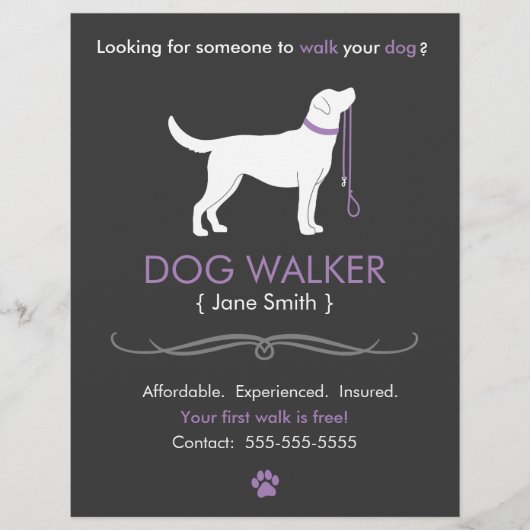 Dog Walker Walking Business Flyer Sjabloon (Voorkant)