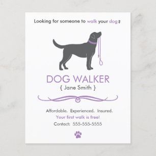 Dog Walker/Walking Business Flyer Sjabloon Small