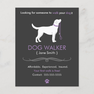 Dog Walker Walking Business Flyer Sjabloon small