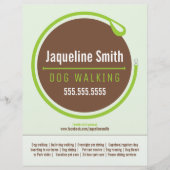 Dog Walker Walking Leash Loop Green Promotion Flyer (Voorkant)