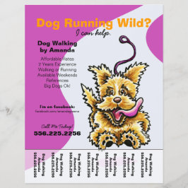 Dog Walker Walking Leashed Terrier Tear Sheet Flyer