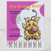 Dog Walker Walking Leashed Terrier Tear Sheet Flyer (Voorkant)