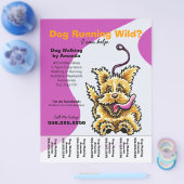 Dog Walker Walking Leashed Terrier Tear Sheet Flyer (Enkel)