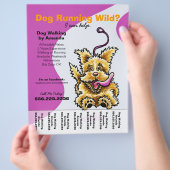 Dog Walker Walking Leashed Terrier Tear Sheet Flyer (Hand)