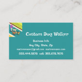 Dog Walker Walking Pet Services Visitekaartje (Voorkant)
