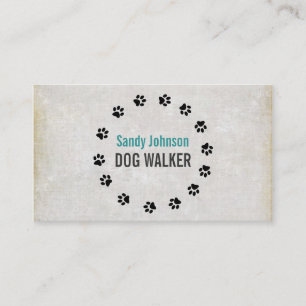 Dog Walker Walking Pet Sitting Services Business Visitekaartje