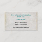 Dog Walker Walking Pet Sitting Services Business Visitekaartje (Achterkant)