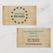 Dog Walker Walking Pet Sitting Services Business Visitekaartje (Voorkant / Achterkant)