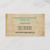 Dog Walker Walking Pet Sitting Services Business Visitekaartje (Achterkant)