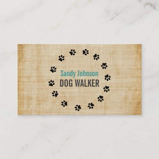 Dog Walker Walking Pet Sitting Services Business Visitekaartje (Voorkant)