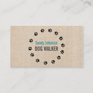 Dog Walker Walking Pet Sitting Services Business Visitekaartje