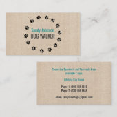 Dog Walker Walking Pet Sitting Services Business Visitekaartje (Voorkant / Achterkant)
