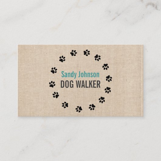 Dog Walker Walking Pet Sitting Services Business Visitekaartje (Voorkant)