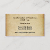 Dog Walker Walking Pet Sitting Services Business Visitekaartje (Achterkant)