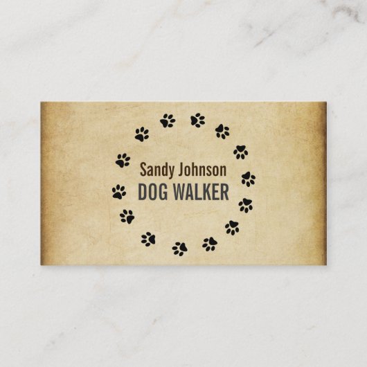 Dog Walker Walking Pet Sitting Services Business Visitekaartje (Voorkant)