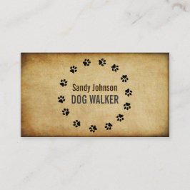 Dog Walker Walking Pet Sitting Services Business Visitekaartje