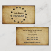 Dog Walker Walking Pet Sitting Services Business Visitekaartje (Voorkant / Achterkant)