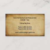 Dog Walker Walking Pet Sitting Services Business Visitekaartje (Achterkant)