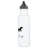 Dog Walker Woman & Dog - Black Silhouette & Text Waterfles (Rechts)