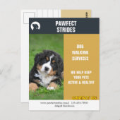 Dog Walker Zakelijke Marketing Briefkaart (Voorkant / Achterkant)