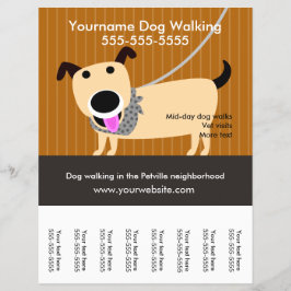 Dog Walker's flyer met afscheurende labels