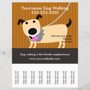 Dog Walker's flyer met afscheurende labels