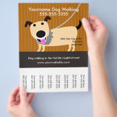 Dog Walker's flyer met afscheurende labels (Hand)