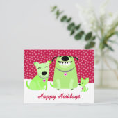 Dog Walker's Holiday Feestdagenkaart (Staand voorkant)