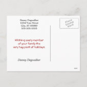 Dog Walker's Holiday Feestdagenkaart (Achterkant)