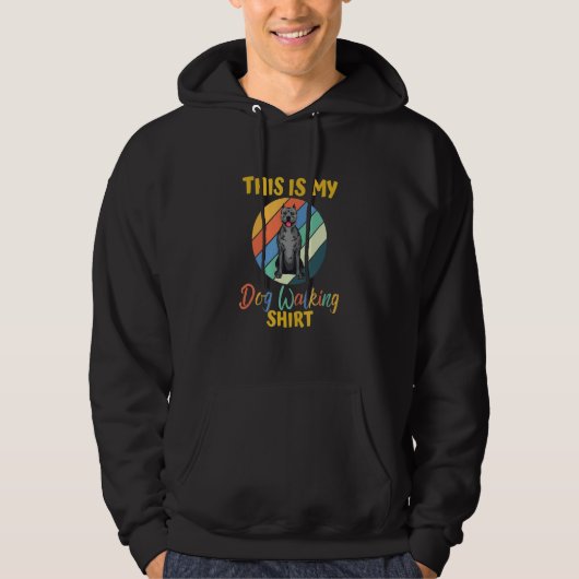 Dog Walking    Black American Pit Bull Terrier Hoodie (Voorkant)