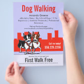 Dog Walking Boston Terriers Coupon Ad Flyer (Hand)