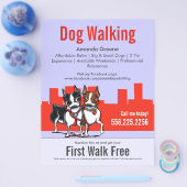 Dog Walking Boston Terriers Coupon Ad Flyer (Enkel)