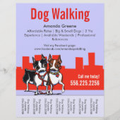 Dog Walking Boston Terriers Scheurblad Flyer (Voorkant)