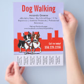 Dog Walking Boston Terriers Scheurblad Flyer (Hand)