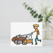 Dog Walking Briefkaart (Staand voorkant)