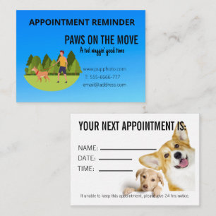Dog Walking Business Custom Appointcard Notitiekaartje