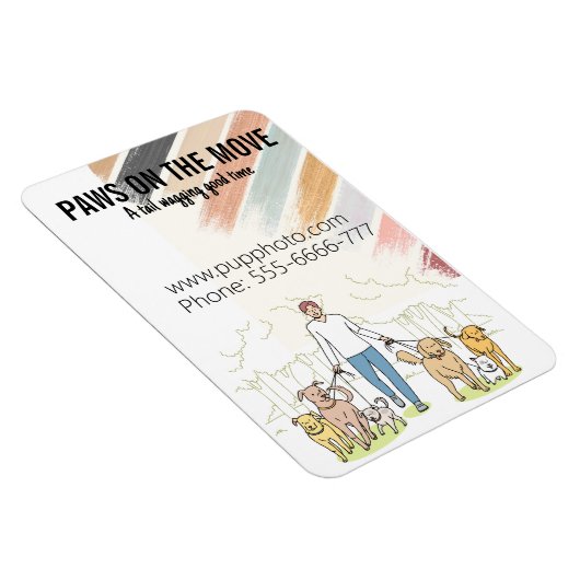 Dog Walking Business Custom Fridge Magneet (Rechterzijde)