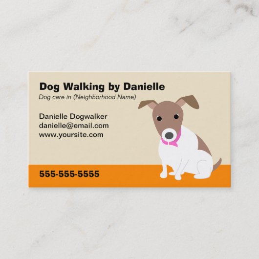 Dog Walking Business Visitekaartje (Voorkant)