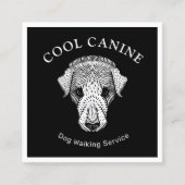 Dog Walking Cool Zwart Wit Visitekaartje (Voorkant)