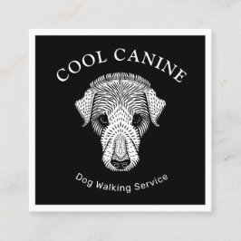 Dog Walking Cool Zwart Wit Visitekaartje