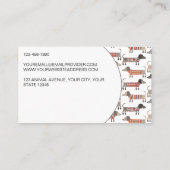 Dog Walking Dachshund Sausage Dog Visitekaartje (Achterkant)