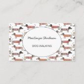 Dog Walking Dachshund Sausage Dog Visitekaartje (Voorkant)