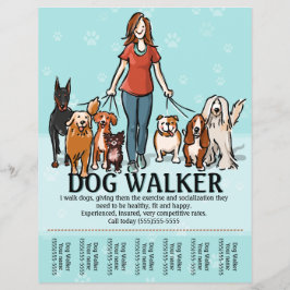 Dog Walking. Dog Walker. Teerblad Flyer
